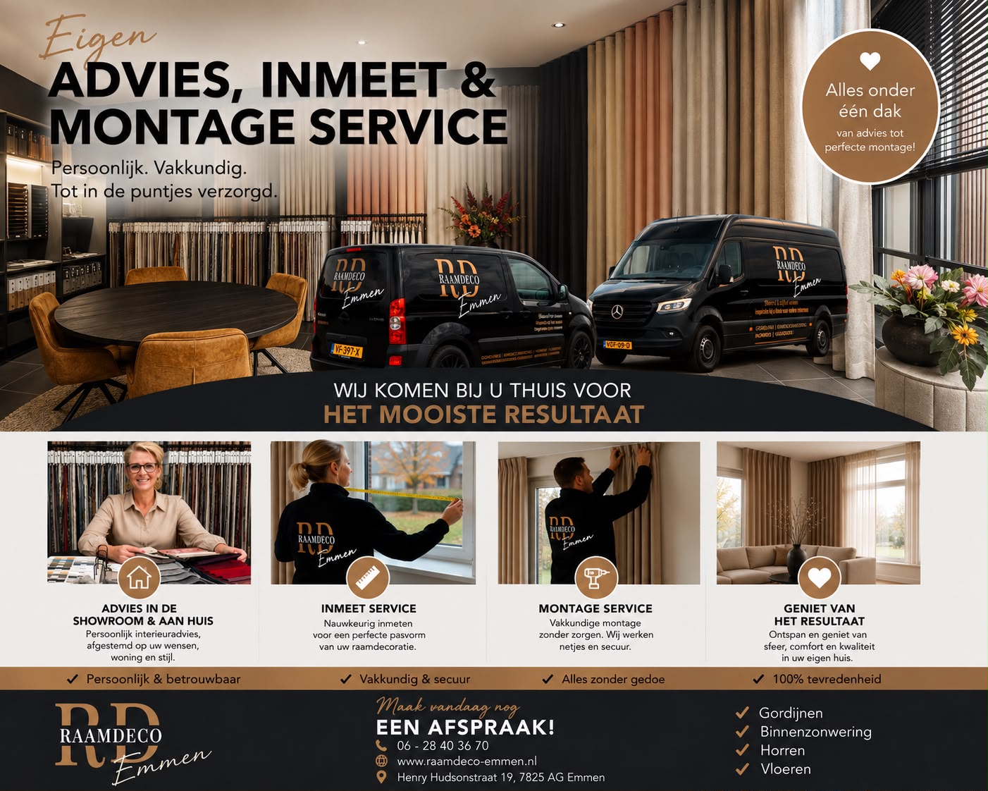 Raamdeco-Emmen advies aan huis en showroom
